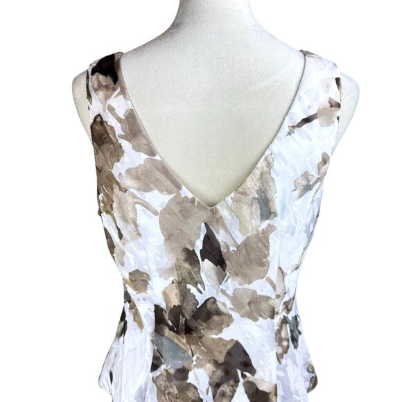 Alex Evenings Brown and White Watercolor Floral Tank Top and Jacket Set - Picture 14 of 16